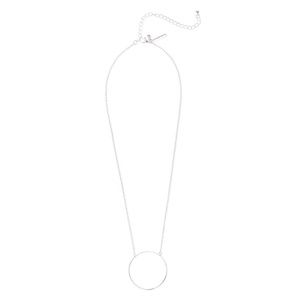 silver necklace with circle pendant